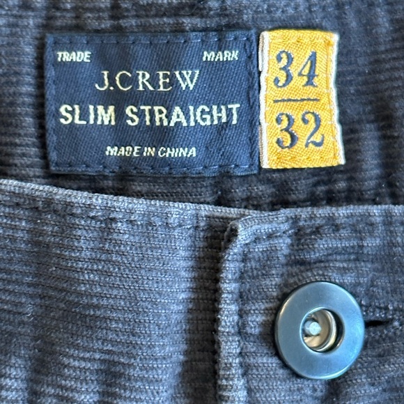 J. Crew | 100% Cotton Slim Straight Gray Corduroy Pants, 34x32 - Picture 4 of 5